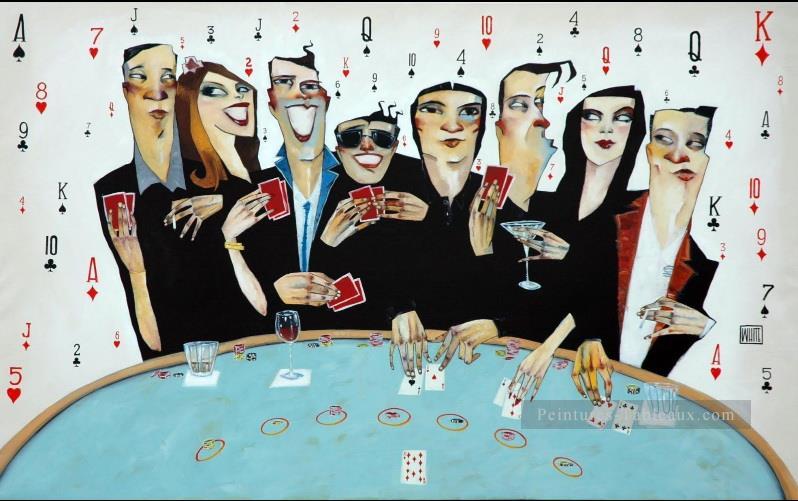 pokers de casino jouant Peintures à l'huile